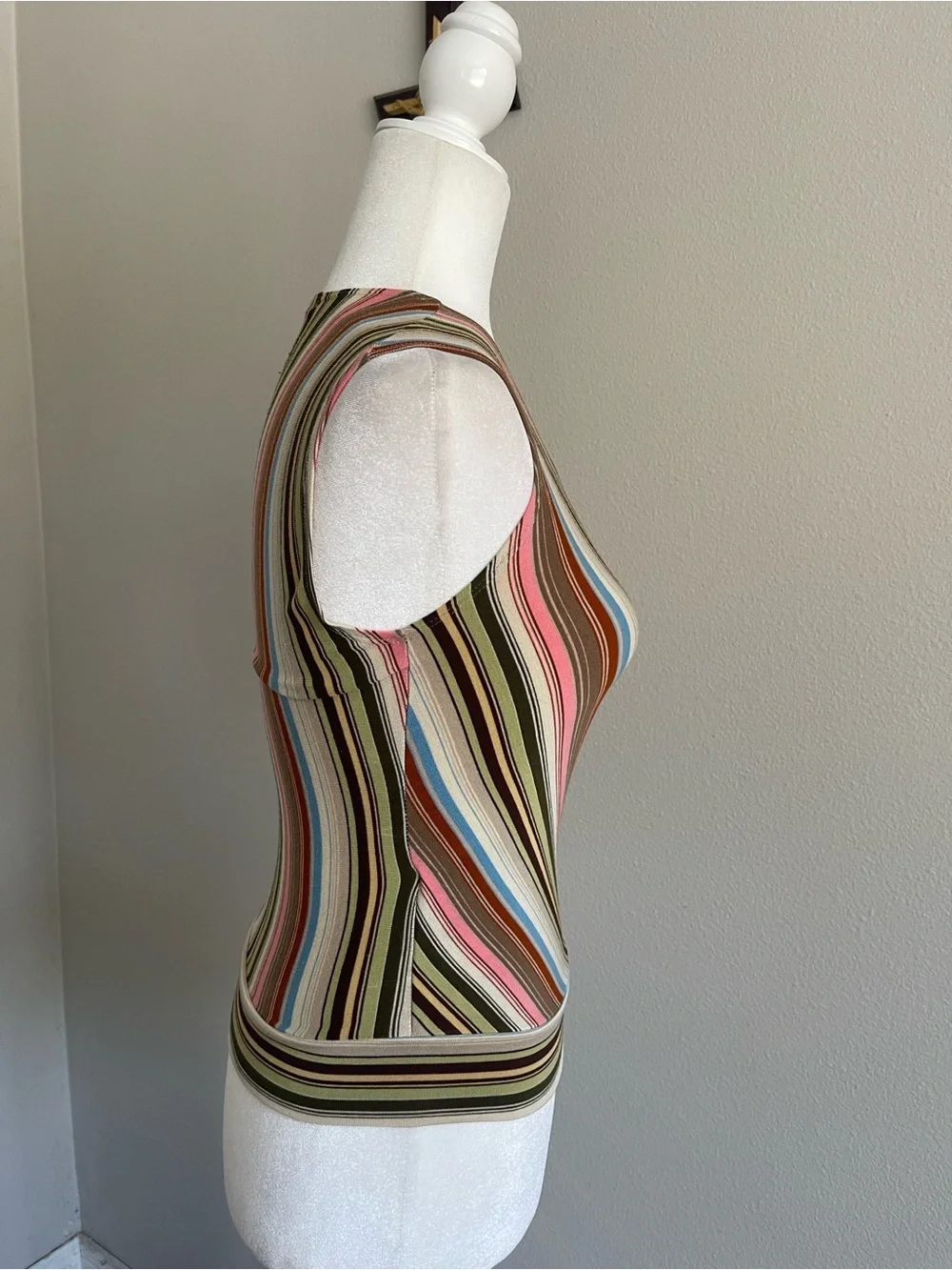 Striped Wrap-Front Women’s Tank Top in Multi Pink